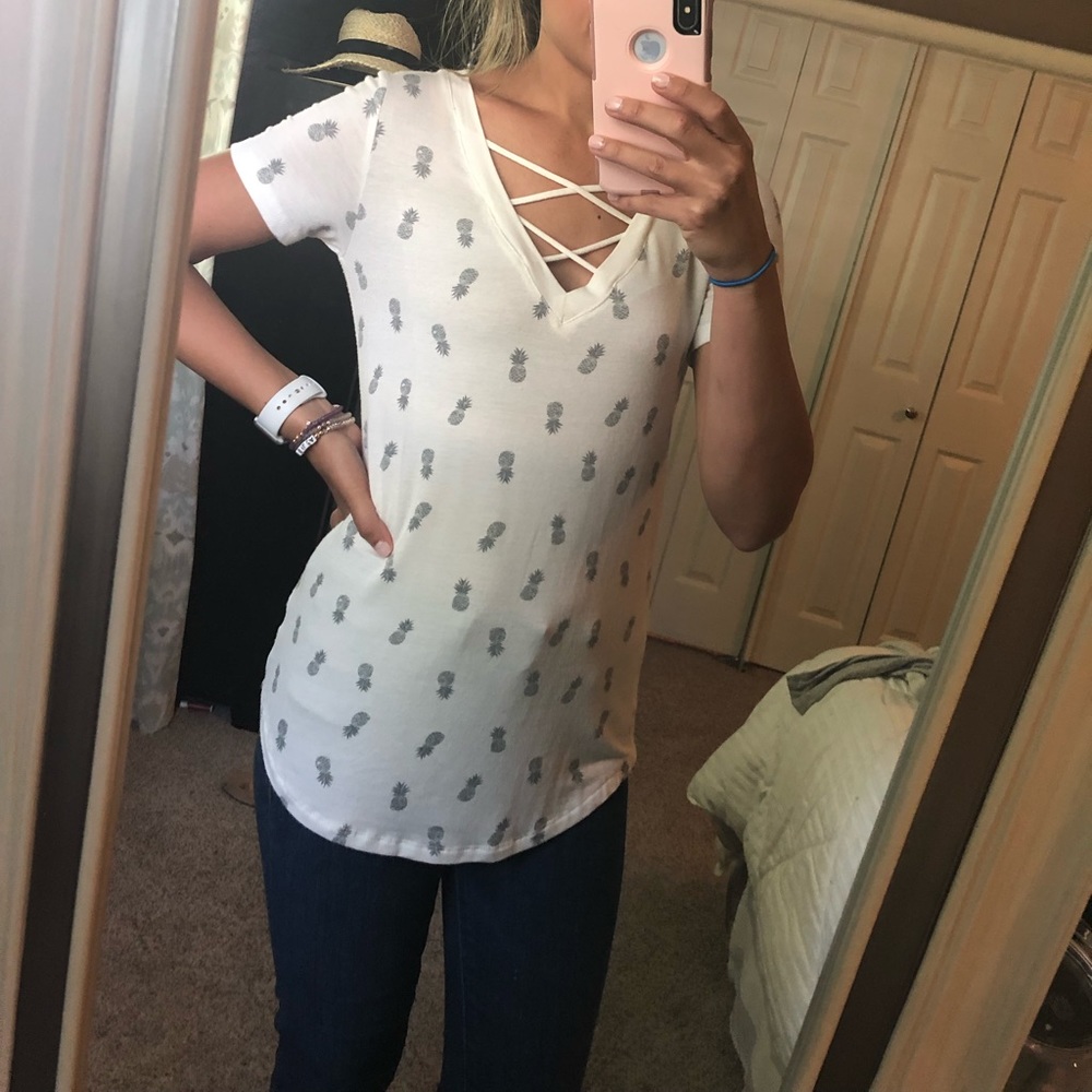 Zoe + Liv pineapple Tee